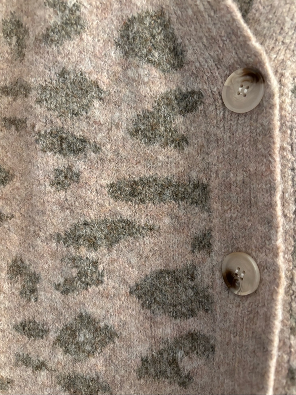 MYSTREE Animal Print Button Front Cardigan with Shoulder Detail - Picture 6 of 7